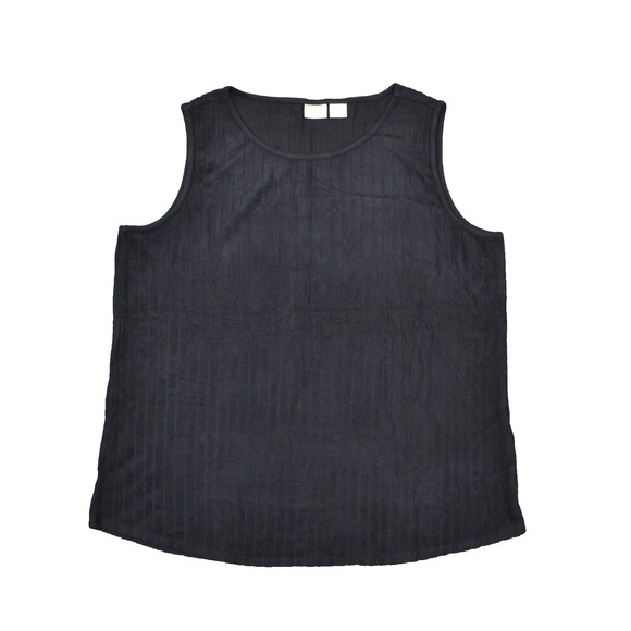 Chico's Women's Size 3 Blouse Top Sleeveless Black Solid Rayon Round Neck Regula - Picture 1 of 8